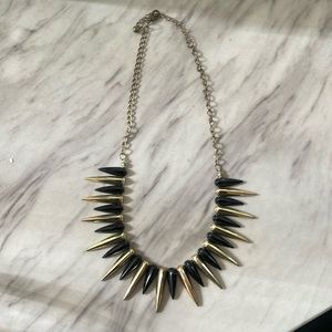 Black and gold spike necklace